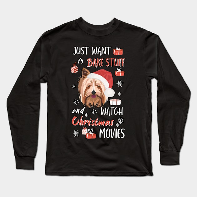 Yorkshire Terrier Christmas Long Sleeve T-Shirt by GreenOptix